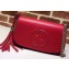 Gucci Soho Tassel Leather Chain Shoulder Bag 336752 Red