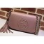 Gucci Soho Tassel Leather Chain Shoulder Bag 336752 Nude Pink