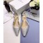 Dior J'Adior Slingback Braided Ballet Flats Silver 2020