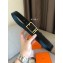 Hermes Width 3.2cm Nathan 32 Reversible Leather Belt Black/Bleu Blue