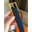 Hermes Width 3.2cm Nathan 32 Reversible Leather Belt Black/Bleu Blue