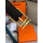 Hermes Width 3.2cm Nathan 32 Reversible Leather Belt Black/Bleu Blue