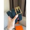 Hermes Width 3.2cm Nathan 32 Reversible Leather Belt Black/Bleu Blue
