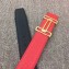 Hermes Rythme Reversible Leather Belt Red