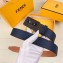 Fendi Width 3.5cm Bag Bugs Eyes Belt Dark Blue