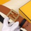 Fendi FF Buckle Calfskin Reversible Belt Black/Brown/Gold