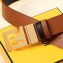 Fendi FF Buckle Calfskin Reversible Belt Black/Brown/Gold