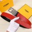Fendi FF Buckle Calfskin Reversible Belt Black/Red/Silver