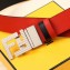 Fendi FF Buckle Calfskin Reversible Belt Black/Red/Silver
