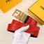 Fendi FF Buckle Calfskin Reversible Belt Black/Red/Gold