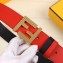 Fendi FF Buckle Calfskin Reversible Belt Black/Red/Gold