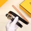 Fendi Width 2cm F is Fendi Logo Round Buckle Belt Black/Gold