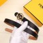 Fendi Width 2cm F is Fendi Logo Round Buckle Belt Black/Gold