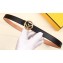 Fendi Width 2cm F is Fendi Logo Round Buckle Belt Black/Gold