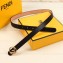 Fendi Width 2cm F is Fendi Logo Round Buckle Belt Black/Gold