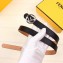 Fendi Width 2cm F is Fendi Logo Round Buckle Belt Black/Silver