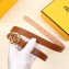 Fendi Width 2cm F is Fendi Logo Round Buckle Belt Brown/Gold