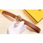 Fendi Width 2cm F is Fendi Logo Round Buckle Belt Brown/Gold