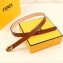 Fendi Width 2cm F is Fendi Logo Round Buckle Belt Brown/Gold