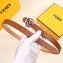 Fendi Width 2cm F is Fendi Logo Round Buckle Belt Brown/Silver