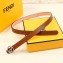Fendi Width 2cm F is Fendi Logo Round Buckle Belt Brown/Silver