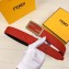 Fendi Width 3.5cm FF Stud Buckle Baguette Belt Red