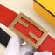 Fendi Width 3.5cm FF Stud Buckle Baguette Belt Red