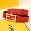 Fendi Width 3.5cm FF Stud Buckle Baguette Belt Red
