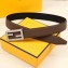 Fendi Width 3.5cm FF Stud Buckle Baguette Belt Coffee