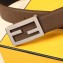 Fendi Width 3.5cm FF Stud Buckle Baguette Belt Coffee