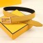Fendi Width 3.5cm FF Stud Buckle Baguette Belt Yellow