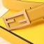 Fendi Width 3.5cm FF Stud Buckle Baguette Belt Yellow