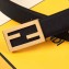 Fendi Width 3.5cm FF Stud Buckle Baguette Belt Black