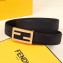 Fendi Width 3.5cm FF Stud Buckle Baguette Belt Black