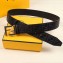 Fendi Width 3.8cm Embossed Logo FF Buckle Belt Black/Gold