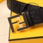 Fendi Width 3.8cm Embossed Logo FF Buckle Belt Black/Gold