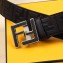 Fendi Width 3.8cm Embossed Logo FF Buckle Belt Black/Silver