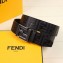 Fendi Width 3.8cm Embossed Logo FF Buckle Belt Black/Silver
