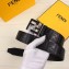 Fendi Width 3.8cm Embossed Logo FF Buckle Belt Black/Silver