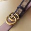 Gucci Width 3.5cm GG Canvas Belt with Double G Buckle Coffee