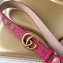 Gucci Width 3.5cm GG Canvas Belt with Double G Buckle Fuchsia