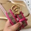 Gucci Width 3.5cm GG Canvas Belt with Double G Buckle Fuchsia
