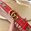 Gucci Width 3.5cm GG Canvas Belt with Double G Buckle Red