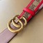 Gucci Width 3.5cm GG Canvas Belt with Double G Buckle Red