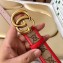 Gucci Width 3.5cm GG Canvas Belt with Double G Buckle Red