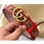 Gucci Width 3.5cm GG Canvas Belt with Double G Buckle Red