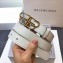 Balenciaga Width 2.5cm BB Thin Belt Leather White 2020