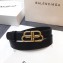 Balenciaga Width 2.5cm BB Thin Belt Leather Black 2020