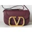 Valentino Supervee Calfskin Crossbody Large Bag Burgundy/Gold 2020