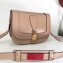 Valentino Small VLocker Leather Saddle Bag Nude 2020